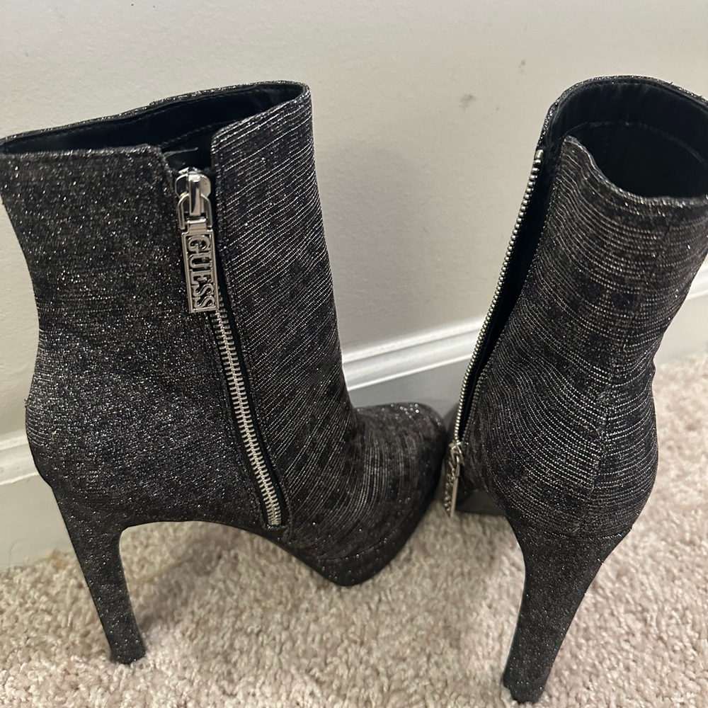 Black & silver booties (bling)